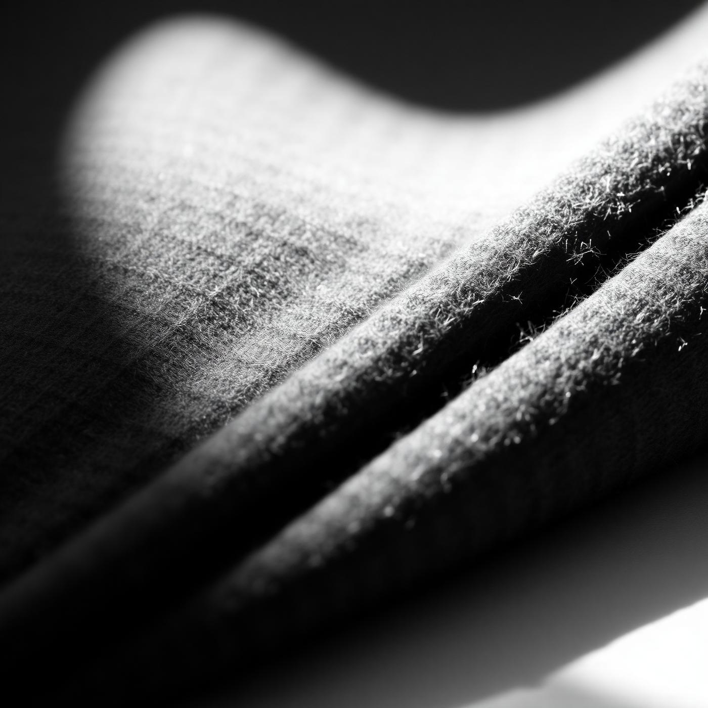Macro of finely woven charcoal merino wool